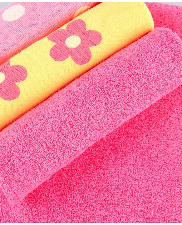 Babyhug Cotton Terry Knit Wash Cloths Pack of 6 L 28 x B 28 cm - Multicolour