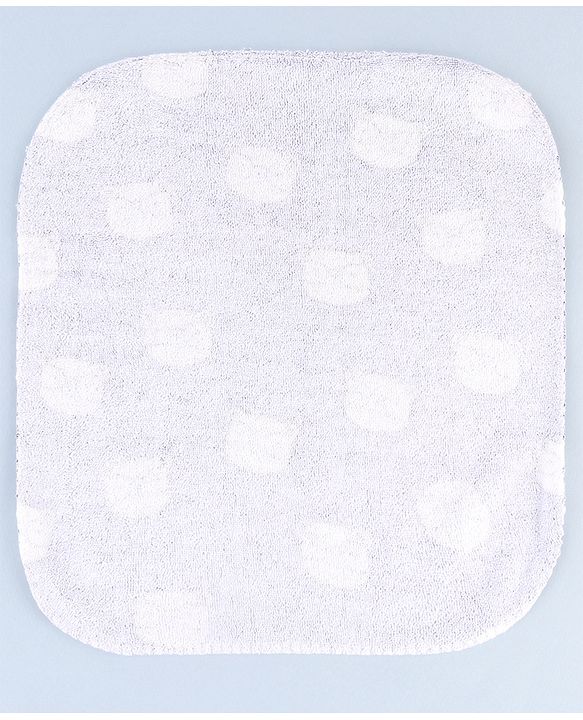 Babyhug Cotton Knit Wash Cloth with Bear Print Pack of 6 - Blue