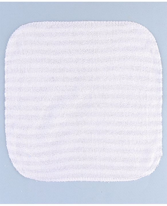 Babyhug Cotton Knit Wash Cloth with Bear Print Pack of 6 - Blue