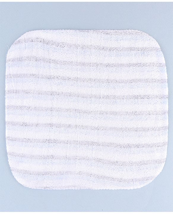 Babyhug Cotton Knit Wash Cloth with Bear Print Pack of 6 - Blue