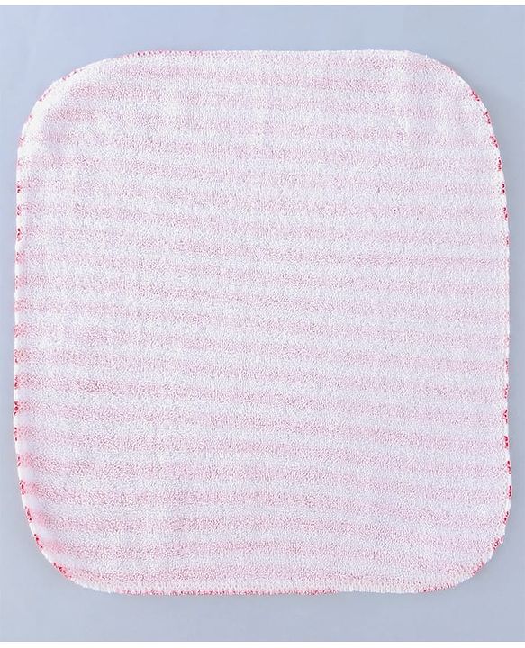 Babyhug Cotton Knit Wash Cloth with Stripes & Stars Print Pack of 6 - Navy Blue & Red