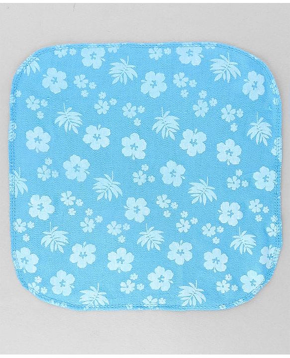 Babyhug Cotton Knit Wash Cloth with Polka Dots & Floral Print Pack of 6 - Pink White & Light Blue