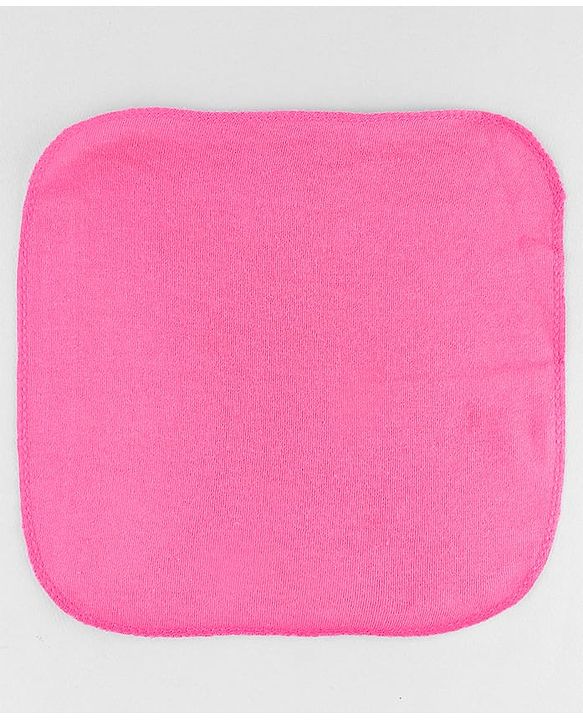 Babyhug Cotton Knit Wash Cloth with Polka Dots & Floral Print Pack of 6 - Pink White & Light Blue