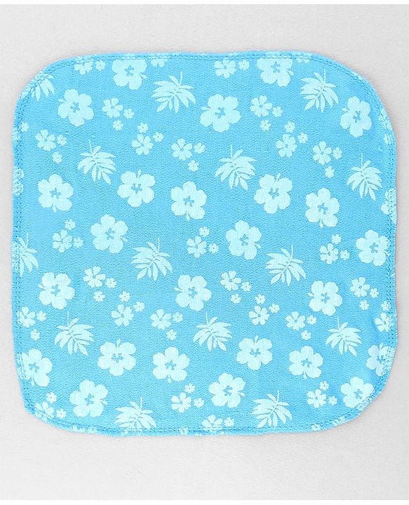 Babyhug Cotton Knit Wash Cloth with Polka Dots & Floral Print Pack of 6 - Pink White & Light Blue