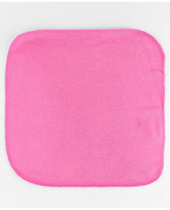 Babyhug Cotton Knit Wash Cloth with Polka Dots & Floral Print Pack of 6 - Pink White & Light Blue