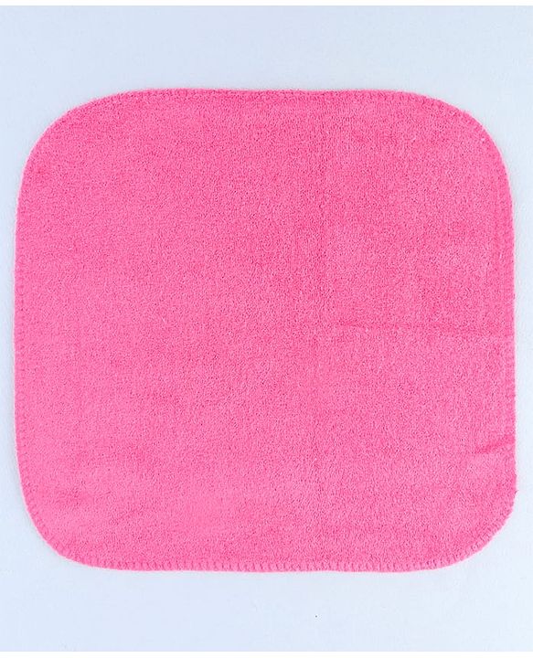 Babyhug Cotton Knit Wash Cloth with Polka Dots & Floral Print Pack of 6 - Pink White & Light Blue
