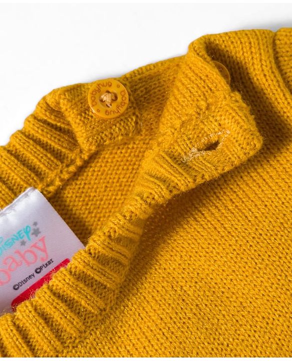 Babyhug Disney Woven Full Sleeves Sweater Set With Lion King Graphics - Yellow