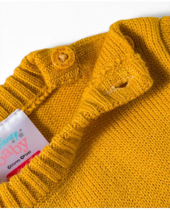 Babyhug Disney Woven Full Sleeves Sweater Set With Lion King Graphics - Yellow