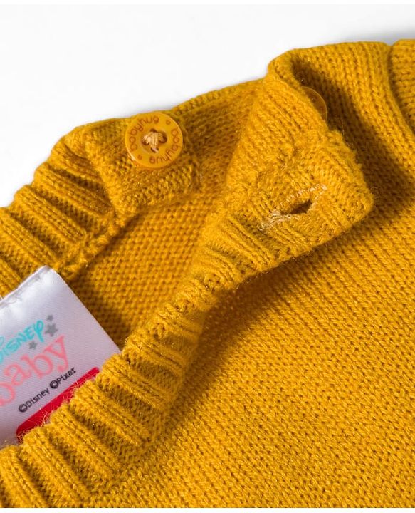 Babyhug Disney Woven Full Sleeves Sweater Set With Lion King Graphics - Yellow