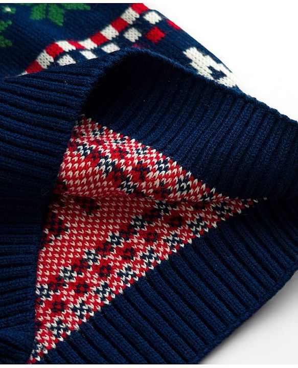 Pine Kids Marvel Woven Full Sleeves Pullover Sweater With Marvel Print - Navy Blue