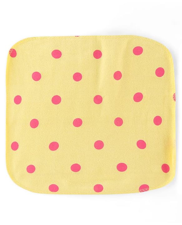 Babyhug Cotton Knit Hand & Face Towel With Floral Print Pack Of 6 L 23 x B 23 cm - Multicolour