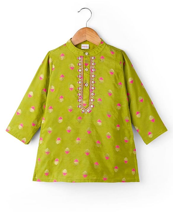 BABYHUG BOYS BROCADE KURTA DHOTI SET 18-24M GREEN