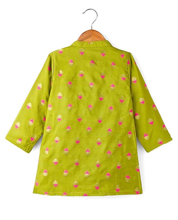 BABYHUG BOYS BROCADE KURTA DHOTI SET 18-24M GREEN