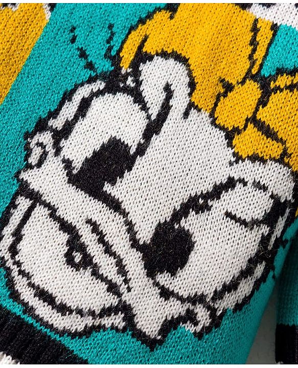 Babyhug Disney Woven Full Sleeves Pullover Sweater with Minnie & Friends Graphics - Multicolor