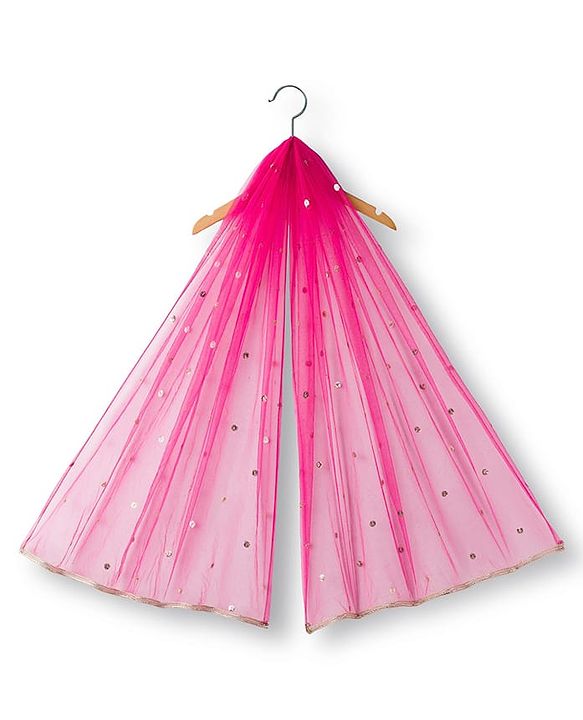 Babyhug Brocade Woven Sleeveless Choli Lehenga & Dupatta Set With Floral Print & Embroidered - Fuschia