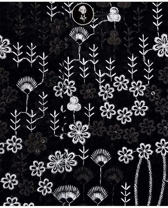Babyhug Velvet Woven Full Sleeves Sherwani Set with Embroidery & Sequin Detailing - Black