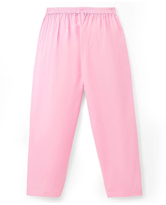 Babyhug Cotton Woven Full Sleeves Kurta Pajama Set with Bunny Print - Light Blue & Pink