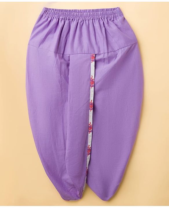 Babyhug Cotton Cambric Woven Full Sleeves Kurta Dhoti Set with Floral Print - White & Purple