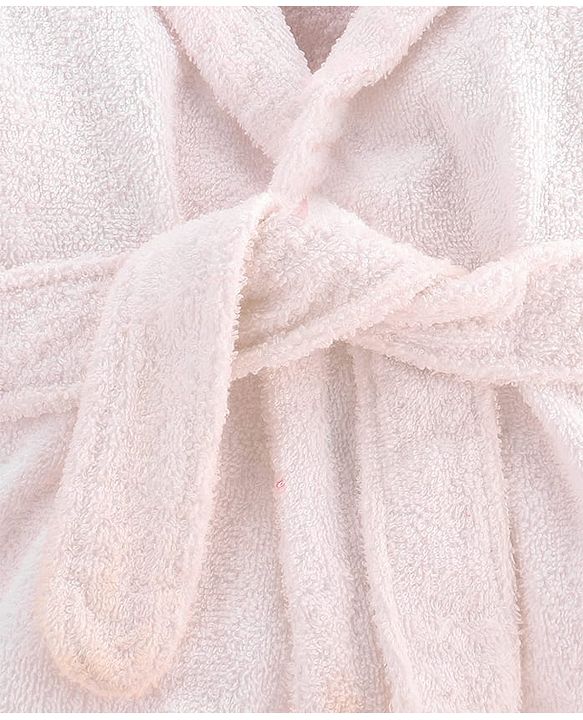 Babyhug Cotton Terry Woven Full Sleeves Hooded Bathrobe with Bunny Embroidery - White