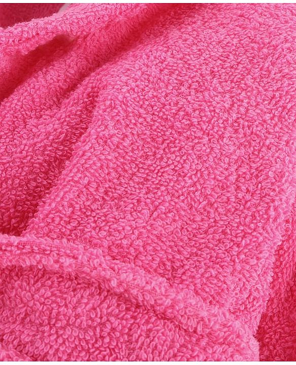 Babyhug Cotton Terry Woven Full Sleeves Hooded Bathrobe with Kitty Embroidery - Pink