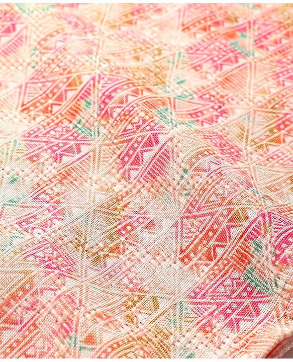 Babyhug Cotton Woven Full Sleeves  Printed Kurta Dhoti Set - Pink