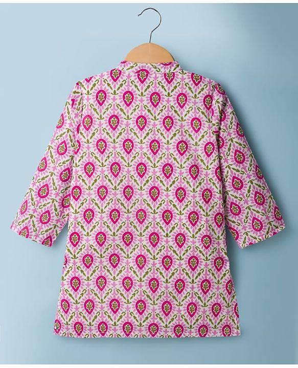 Babyhug Cambric Woven Full Sleeves  Floral Printed Kurta Pajama Set with Nehru Jacket - White