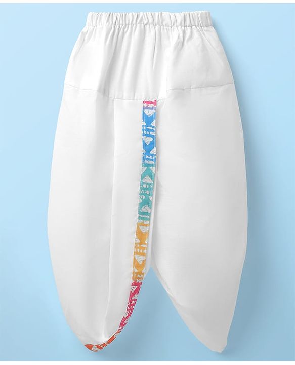 Babyhug Cotton Woven Full Sleeves Kurta Dhoti Set with Abstract Print - Multicolor