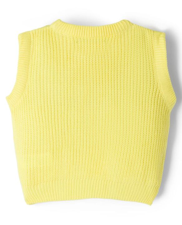 Pine Kids Knit Full Sleeves Front Open Sweater With Inner Tee & Cable Knit Design - Orange