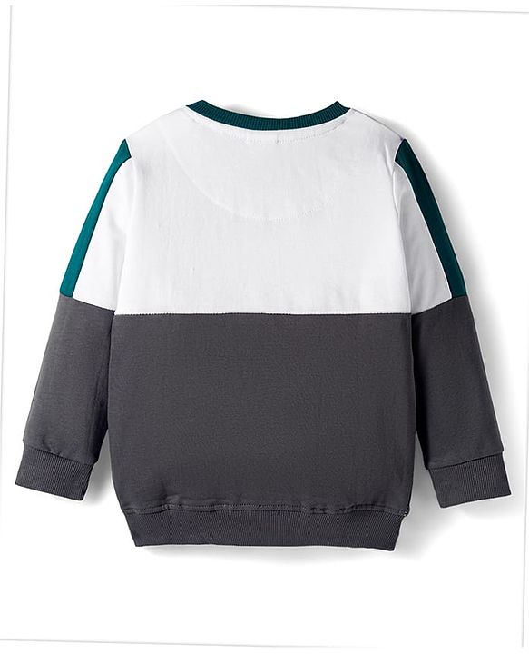 Babyhug Terry Knit Premium Light Gauge Terry Full Sleeves T-Shirt & Jogger Set with Ready For Road Trip Text Print - Teal Blue