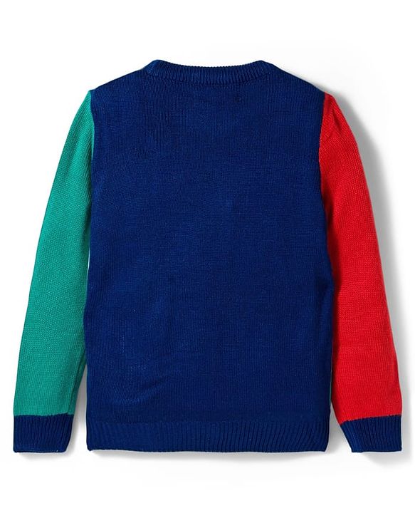 Pine Kids Knit Full Sleeves Pullover Sweater with Abstract Design - Multicolor