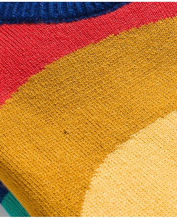 Pine Kids Knit Full Sleeves Pullover Sweater with Abstract Design - Multicolor