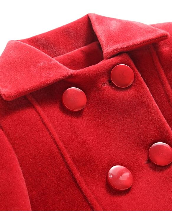 Pine Kids Woven Full Sleeves Solid Color Overcoat - Red