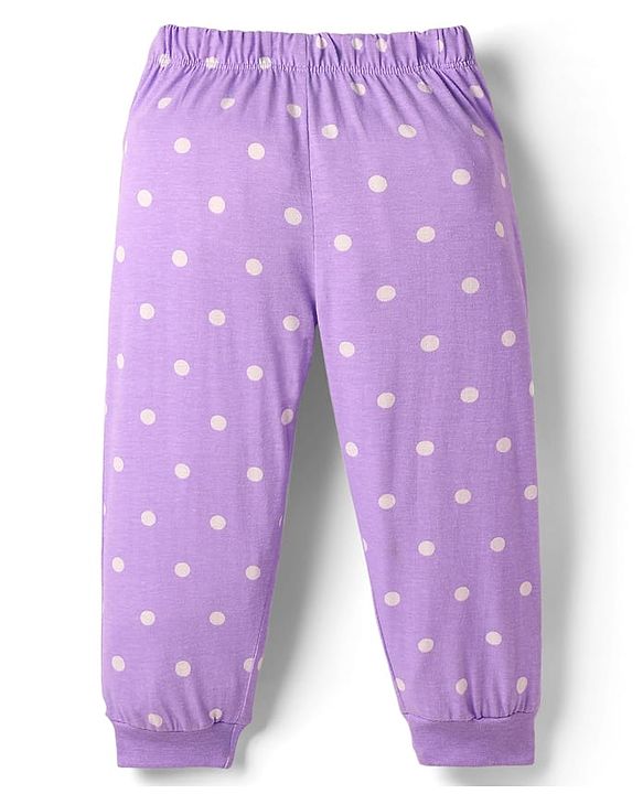 Babyhug Disney 100% Cotton Full Sleeves Round Neck Night Suit With 101 Dalmatians Graphics - Lavender