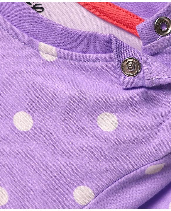 Babyhug Disney 100% Cotton Full Sleeves Round Neck Night Suit With 101 Dalmatians Graphics - Lavender