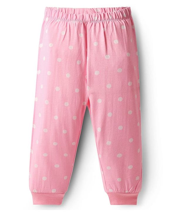 Babyhug Disney 100% Cotton Full Sleeves Round Neck Night Suit With 101 Dalmatians Graphics - Pink