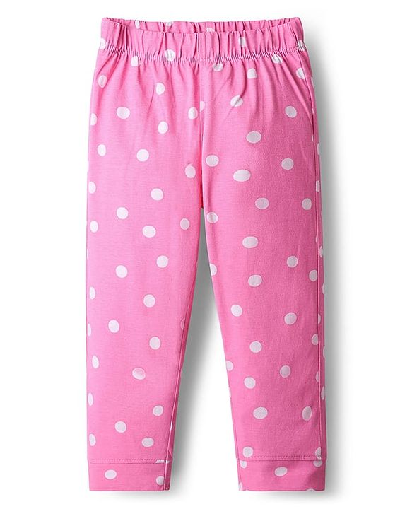 Babyhug Disney Single Jersey Knit Full Sleeves Front Open Night Suit with Minnie Mouse Graphics - Pink