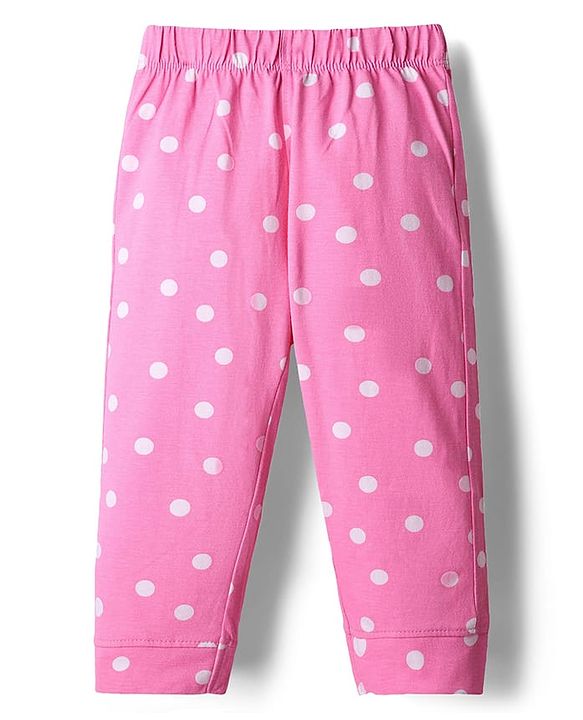 Babyhug Disney Single Jersey Knit Full Sleeves Front Open Night Suit with Minnie Mouse Graphics - Pink