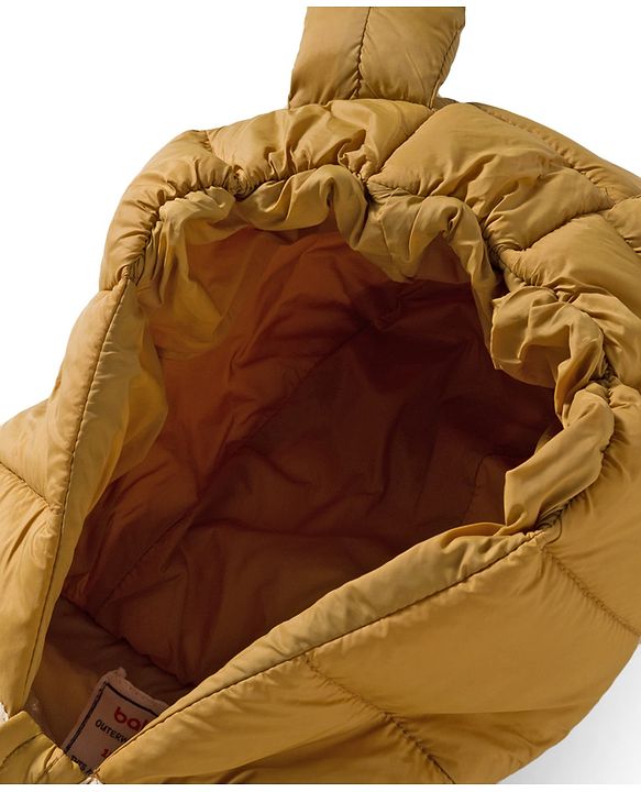 Babyhug Woven Full Sleeves Hooded Padded Jacket With Ear Applique - Beige