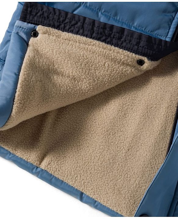 Babyhug Woven Full Sleeves Solid Hooded Padded Jacket - Blue