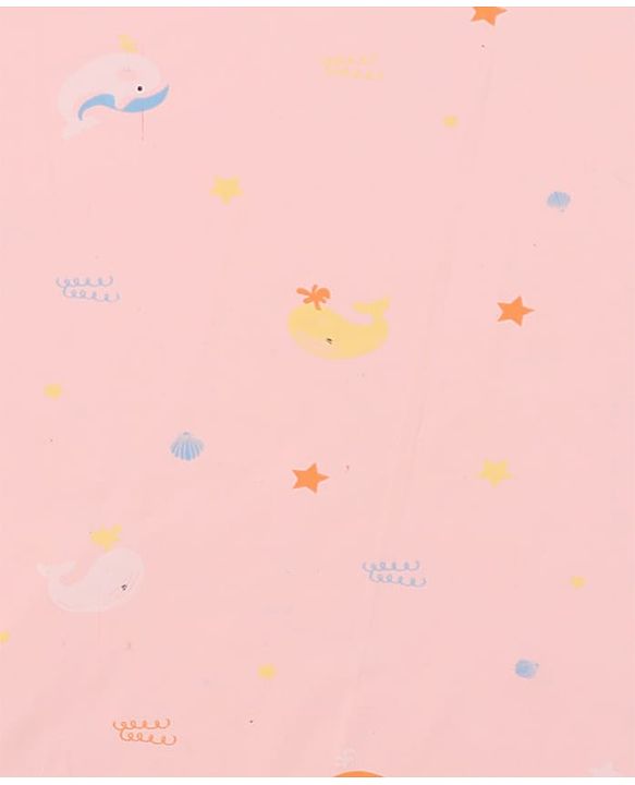 Babyhug Soft Plastic 100% Waterproof Bed Protector&Diaper Changing Sheet Dolphin Print Medium Size- Pack of 3| Easy to Clean| Travel Friendly