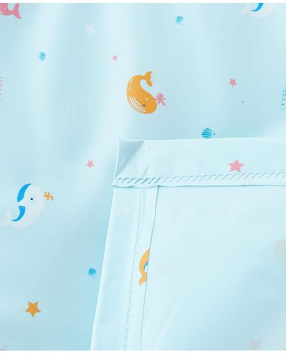 Babyhug Soft Plastic 100% Waterproof Bed Protector&Diaper Changing Sheet Dolphin Print Medium Size- Pack of 3| Easy to Clean| Travel Friendly