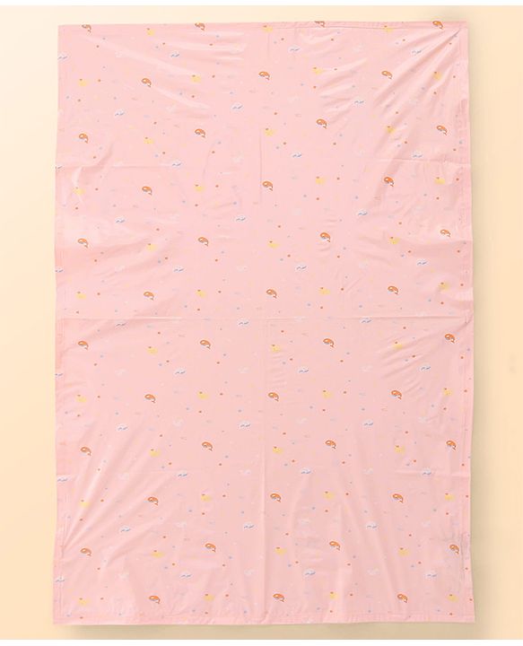 Babyhug Soft Plastic 100% Waterproof Bed Protector/Diaper Changing Sheet Dolphin Print - Large Size| Easy to Clean| Travel Friendly