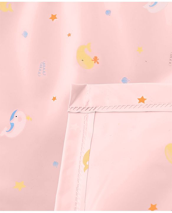 Babyhug Soft Plastic 100% Waterproof Bed Protector/Diaper Changing Sheet Dolphin Print - Large Size| Easy to Clean| Travel Friendly