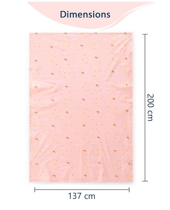 Babyhug Soft Plastic 100% Waterproof Bed Protector & Diaper Changing Sheet Dolphin Print - Extra Large Size - Pink| Easy to Clean| Travel Friendly