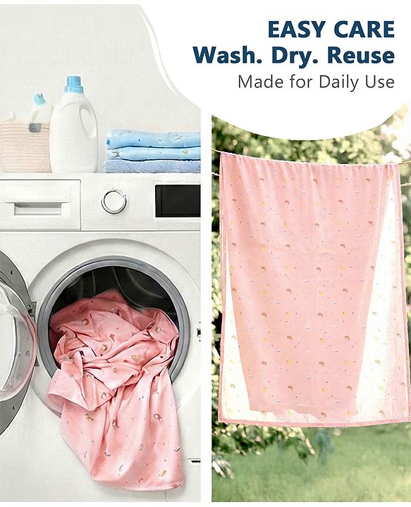 Babyhug Soft Plastic 100% Waterproof Bed Protector & Diaper Changing Sheet Dolphin Print - Extra Large Size - Pink| Easy to Clean| Travel Friendly