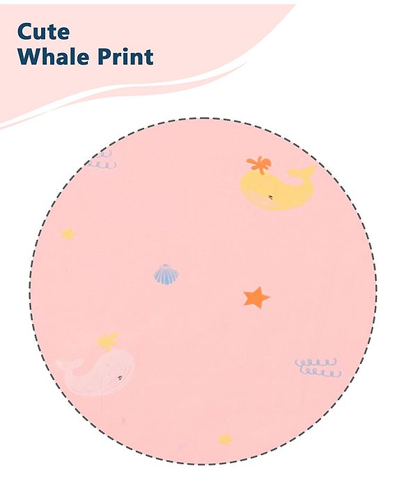 Babyhug Soft Plastic 100% Waterproof Bed Protector & Diaper Changing Sheet Dolphin Print - Extra Large Size - Pink| Easy to Clean| Travel Friendly