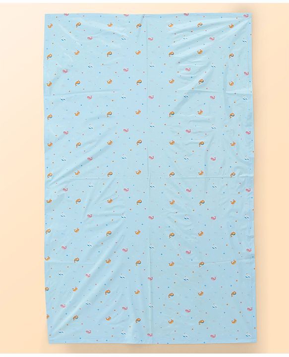 Babyhug Soft Plastic 100% Waterproof Bed Protector & Diaper Changing Sheet Dolphin Print - Extra Large Size - Blue| Easy to Clean| Travel Friendly