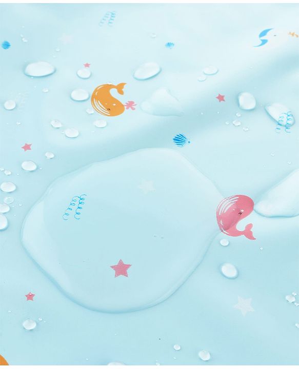 Babyhug Soft Plastic 100% Waterproof Bed Protector & Diaper Changing Sheet Dolphin Print - Extra Large Size - Blue| Easy to Clean| Travel Friendly