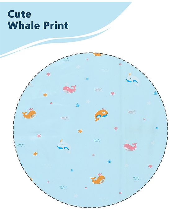 Babyhug Soft Plastic 100% Waterproof Bed Protector & Diaper Changing Sheet Dolphin Print - Extra Large Size - Pink| Easy to Clean| Travel Friendly