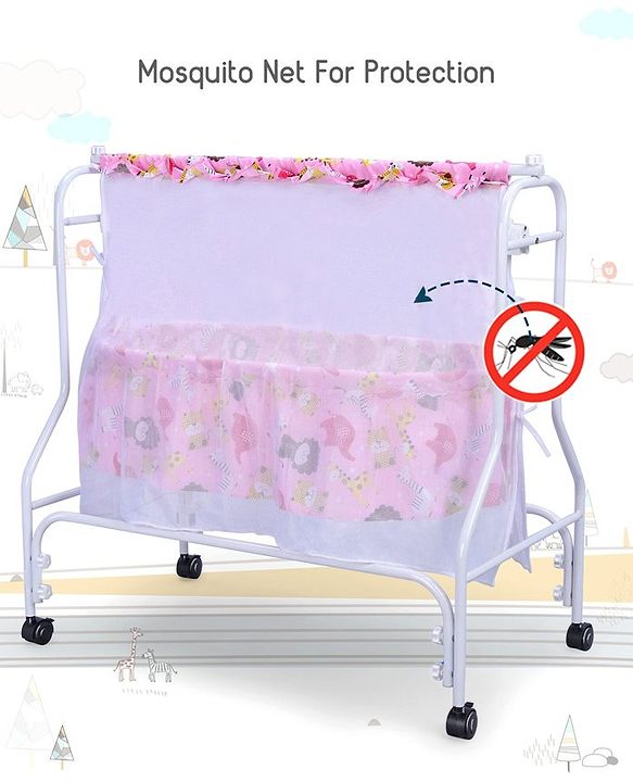 Babyhug Cozy Nest Cradle With Mosquito Net - Pink